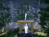 Pocong found Kuntilanak night horror image